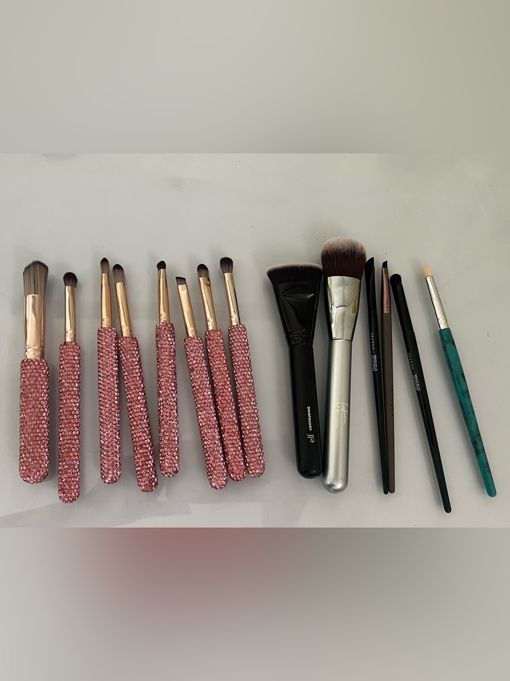 Bundle of makeup brushes